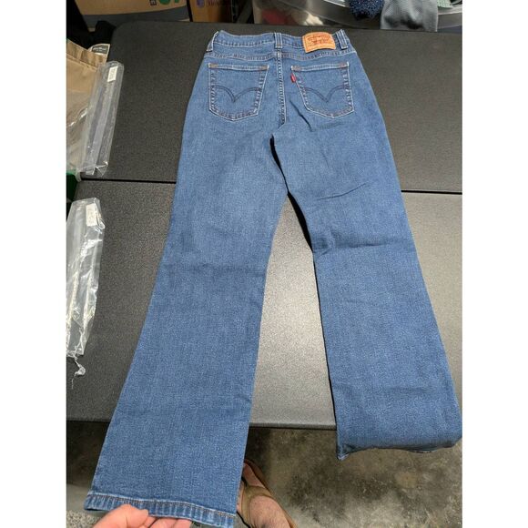 Levis 512 Perfectly Slimming Boot Cut Jeans Blue Stretch Mid Rise Denim Women's - Picture 6 of 8